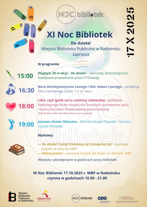 Z książką, muzyką i filmem. Noc Bibliotek w MBP Radomsko