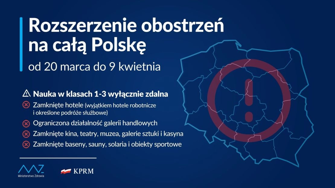 Od 20 marca w całej Polsce rozszerzone zasady bezpieczeństwa