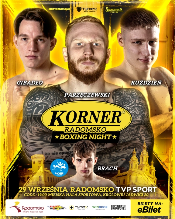 „Korner Boxing Night” we wrześniu w Radomsku. Robert Parzęczewski w walce wieczoru!