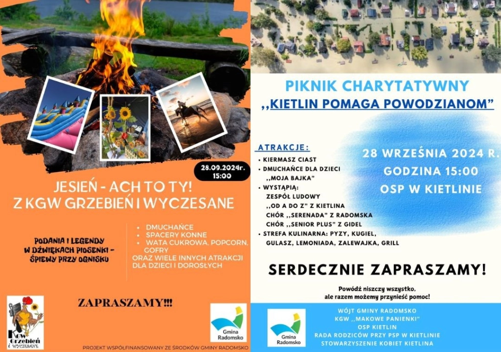 Dwa pikniki w gminie Radomsko już w sobotę. Będzie zabawa i pomoc powodzianom