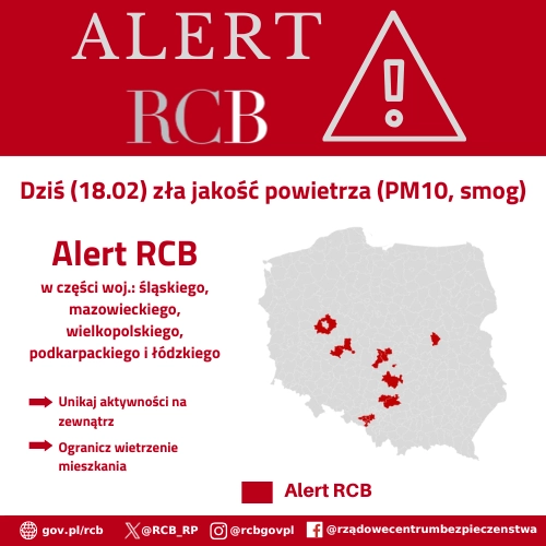 RCB ostrzega przed złą jakością powietrza w Radomsku