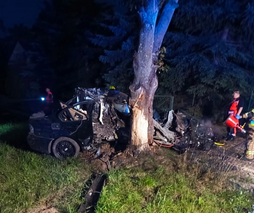 [WIDEO] 28-letni kierowca BMW zginął na miejscu w wypadku w Woli Przedborskiej