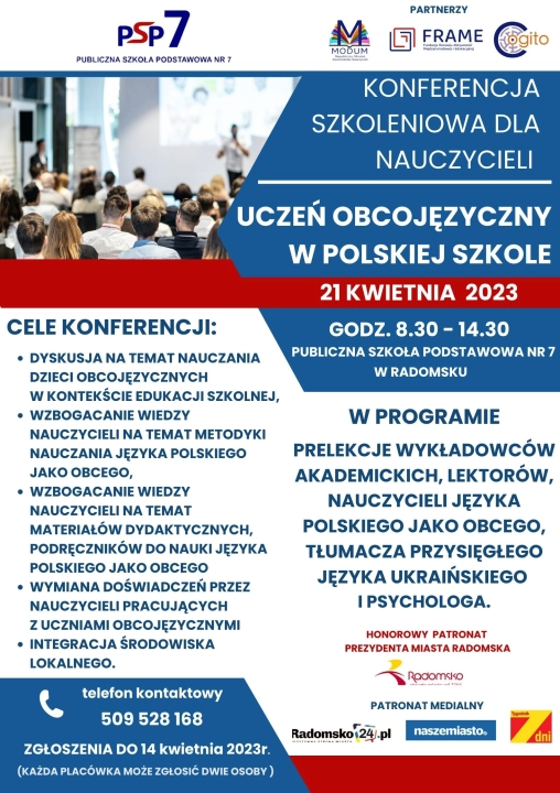 PSP nr 7 organizuje konferencję „Uczeń obcojęzyczny w polskiej szkole”