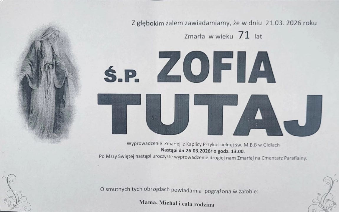 Nie żyje Zofia Tutaj, wieloletnia naczelnik związana z radomszczańskim magistratem