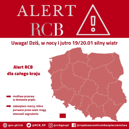 Alert RCB dla całego kraju