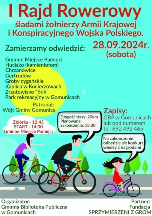 Rowerowa wycieczka śladami historii AK i KWP w Gminie Gomunice