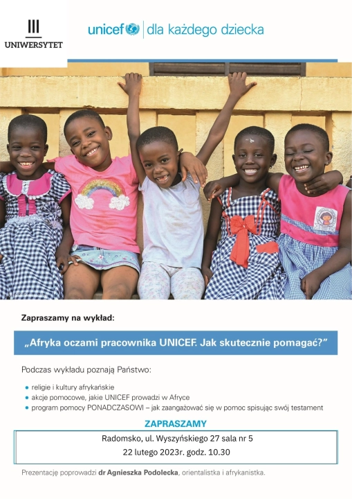 Prelekcja „Afryka oczami pracownika UNICEF. Jak skutecznie pomagać?”