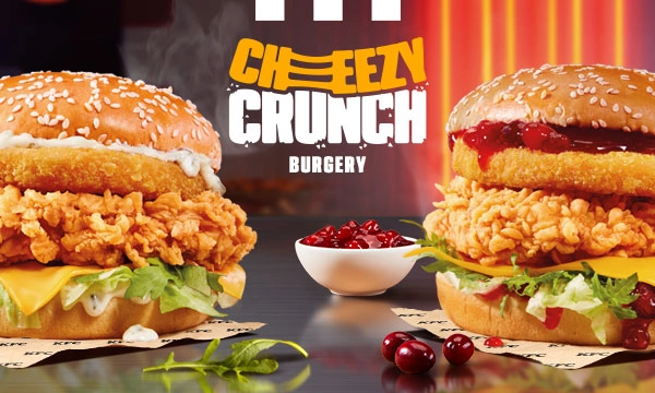 KFC rozgrzewa tej zimy. Poznaj Cheese Crunch Burgers