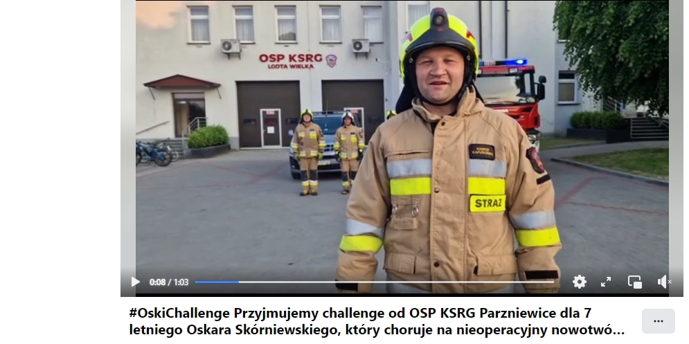 Challenge dla Oskara. Strażacy z OSP KSRG Lgota Wielka włączyli się w charytatywne robienie pompek