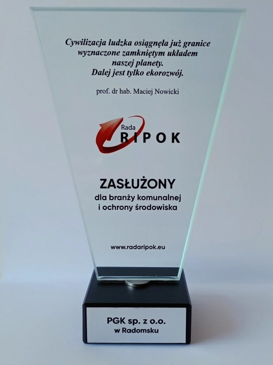 Radomszczańskie PGK nagrodzone przez Radę RIPOK