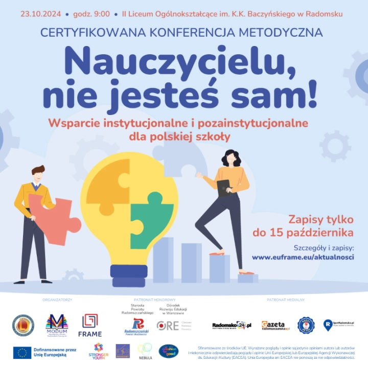 Propozycja i zaproszenie dla nauczycieli. Konferencja „Nauczycielu, nie jesteś sam...”