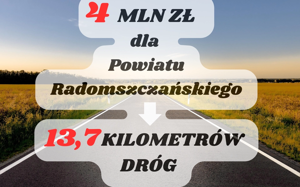 4 miliony złotych na remonty powiatowych dróg z budżetu państwa