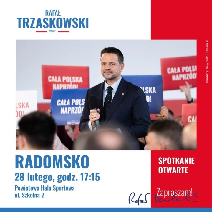 Rafał Trzaskowski przyjedzie do Radomska