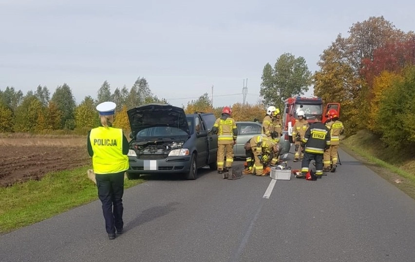 Wypadek w Dobryszycach. Jedna osoba przewieziona do szpitala
