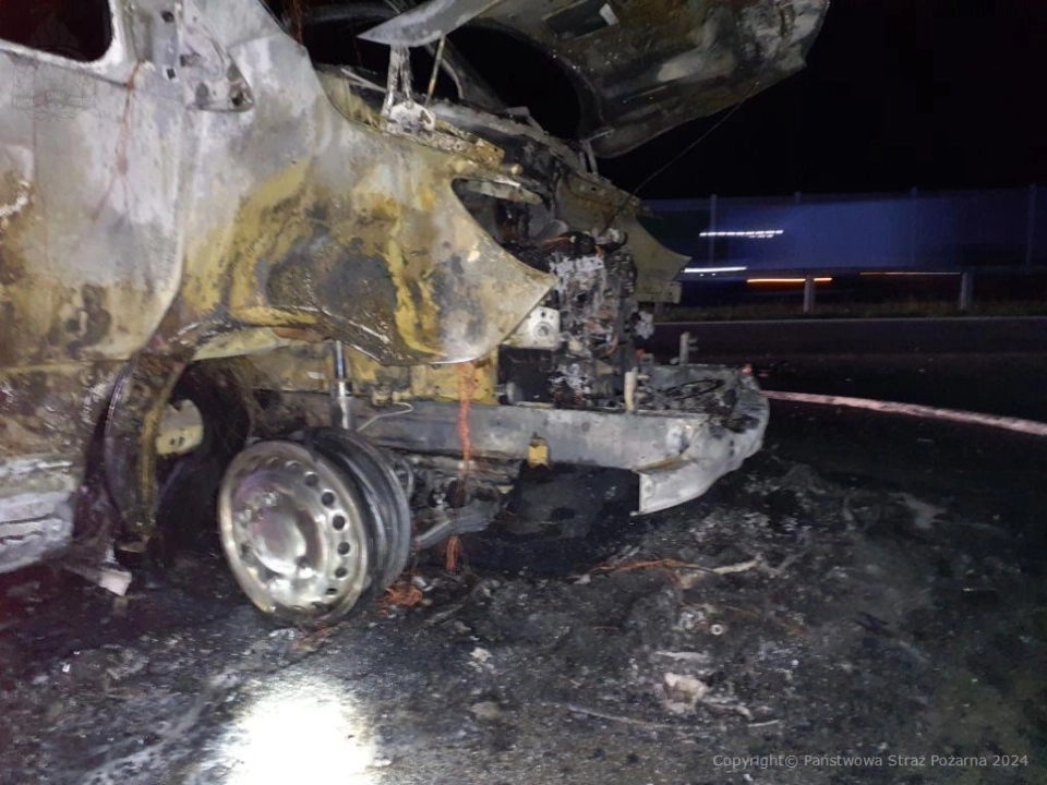 Na A1 w gminie Dobryszyce spłonął samochód