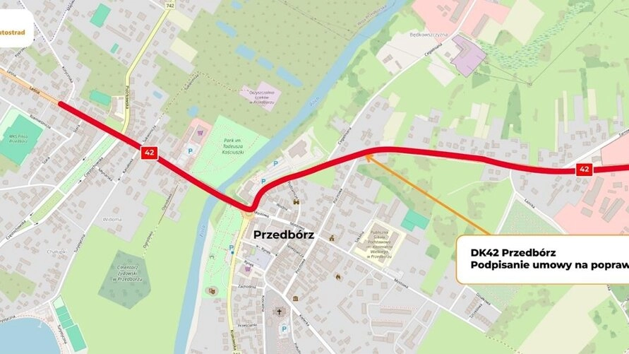 Będzie bezpieczniej na DK42 w Przedborzu. Powstanie sygnalizacja świetlna