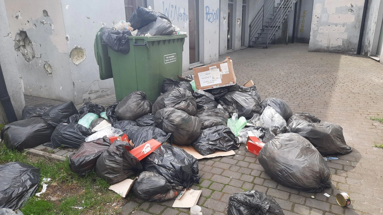 „Morze” śmieci na jednym z podwórek w centrum Radomska