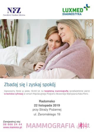 Bezpłatne badania mammograficzne dla kobiet w listopadzie w Radomsku