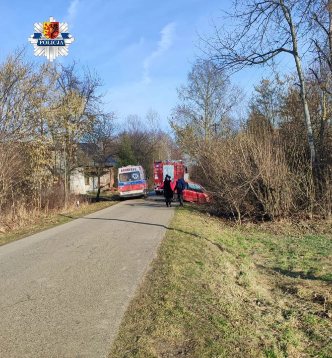 Zdarzenie drogowe w miejscowości Huta Drewniana Kolonia. 19-latek był pijany