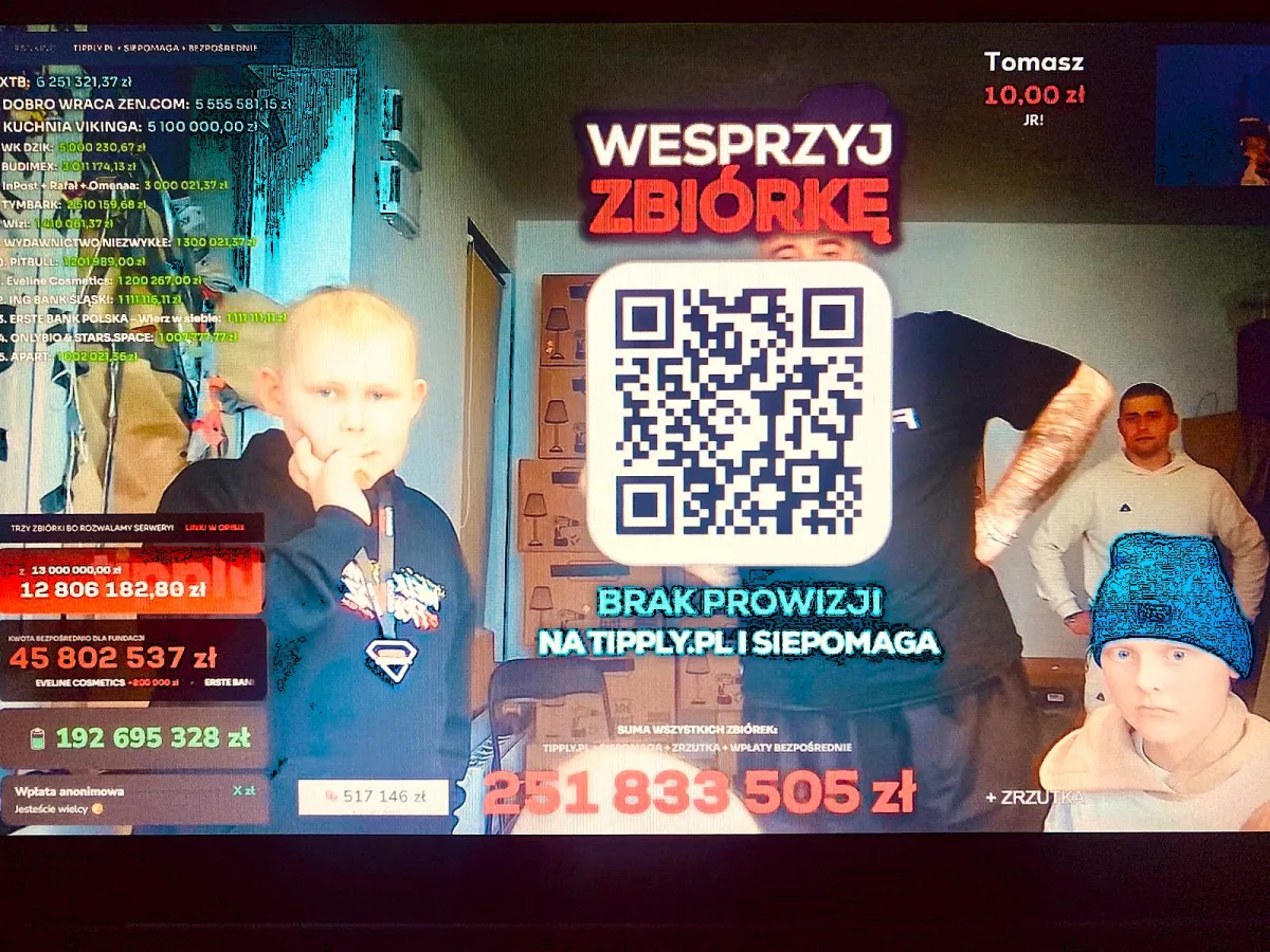 Charytatywny stream zakończony rekordem. Zebrano ponad 251 mln zł