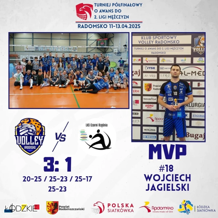 METPRIM Volley Radomsko zwycięski w pierwszym meczu półfinałów o awans do II ligi