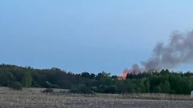 Trwa akcja gaszenia pożaru lasu w okolicy Suchej Wsi