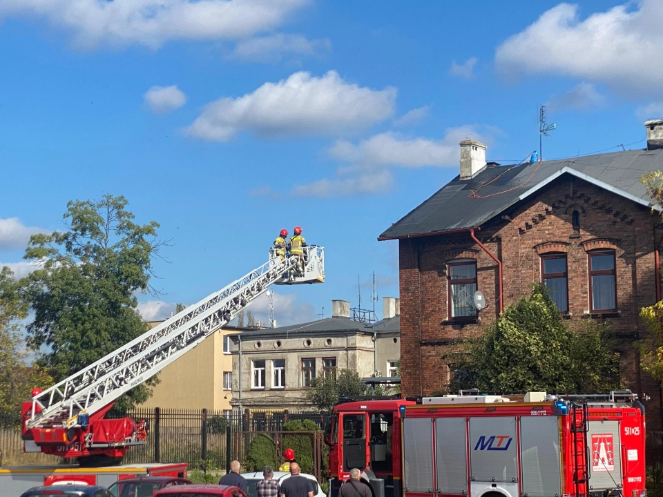 Pożar na ulicy Kolejowej w Radomsku