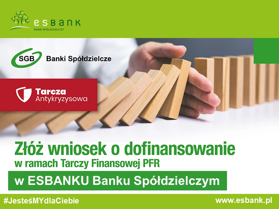 ESBANK Bank Spółdzielczy obsługuje Tarczę Finansową