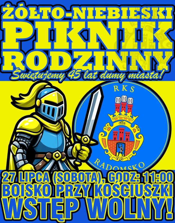 Żółto-niebieski rodzinny piknik z kibicami i klubem RKS Radomsko