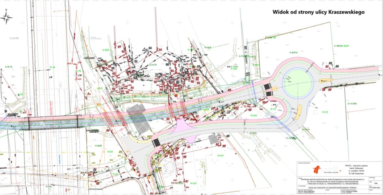 Koncepcja budowy wiaduktu nad torami w ciągu ulic Kraszewskiego i Młodzowskiej w Radomsku