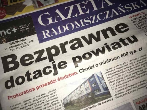 Gazeta Radomszczańska: Bezprawne dotacje powiatu