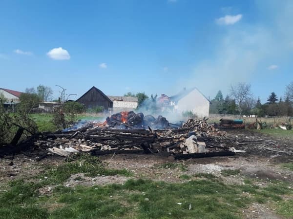 Pożar stodoły w Przybyszowie