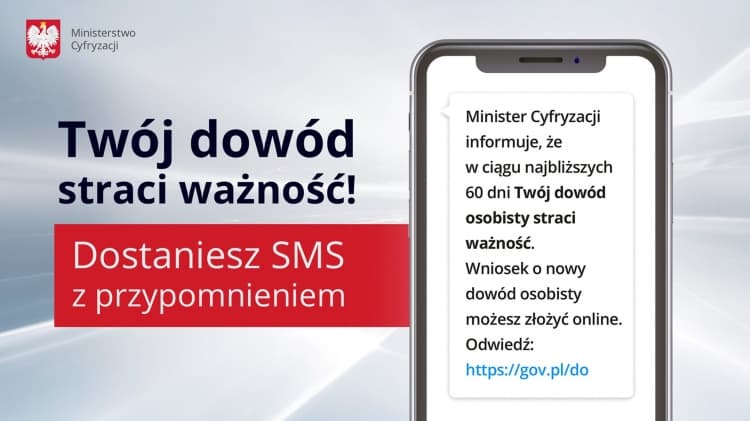 SMS od ministerstwa przypomni wymianie dowodu