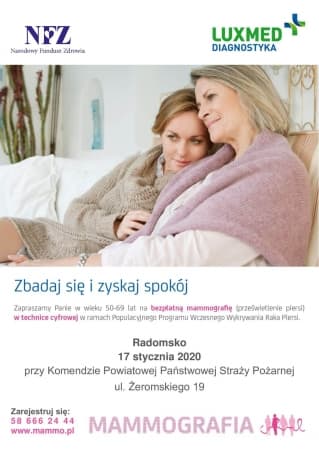 W styczniu bezpłatne badania mammograficzne w Radomsku