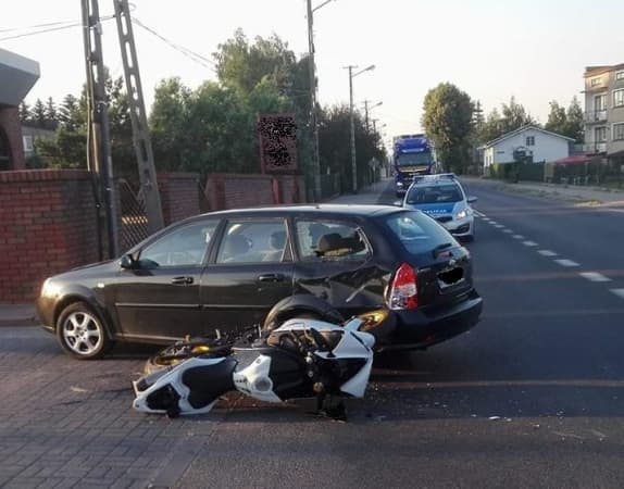 Wypadek z udziałem motocyklisty na ul. Narutowicza