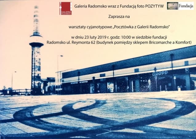 Zaproszenie na warsztaty cyjanotypowe do Galerii Radomsko