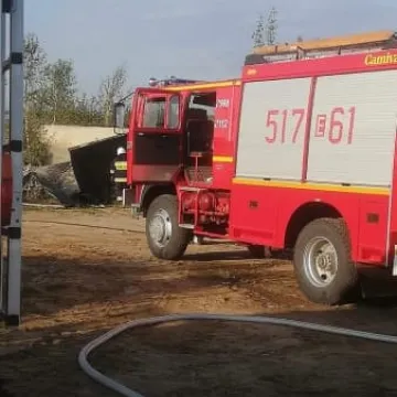 Pożar budki strażniczej w Adamowie