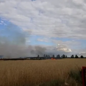 Pożar zboża między Przerębem a Bartodziejami