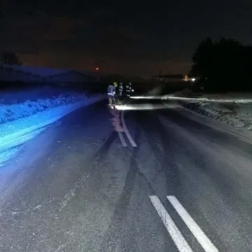 Plama ropopochodna na drodze. Interweniowali strażacy