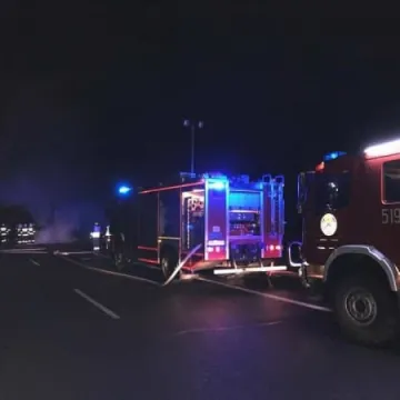 Pożar przyczepy na DK1