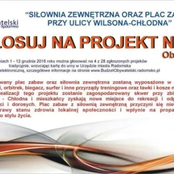 Budżet Obywatelski: siłownia i plac zabaw przy ul. Wilsona-Chłodna