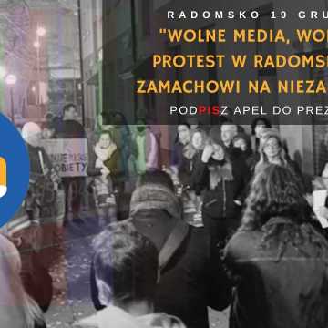 Protest w Radomsku przeciw zamachowi na niezależne media