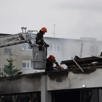 Pogorzelisko po markecie Lidl