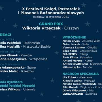 Kornelia Woźniak laureatką X Festiwalu Kolęd, Pastorałek i Piosenek Bożonarodzeniowych w Krakowie