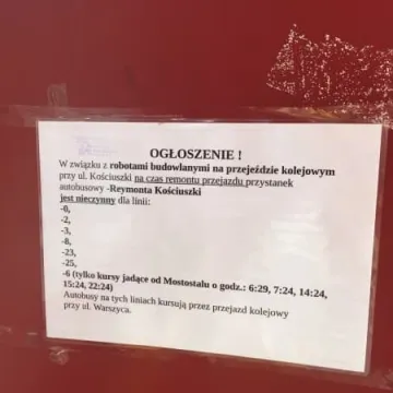 Przystanek Kościuszki/Reymonta wyłączony z użytkowania 