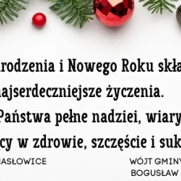 Życzenia z okazji Świąt Bożego Narodzenia