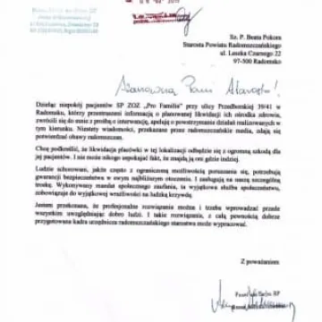 Poseł Milczanowska zabiera głos w sprawie przychodni