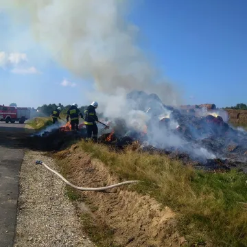Pożar balotów siana w gm. Wielgomłyny