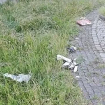 Bałagan na ścieżce do pomnika na Kopcu