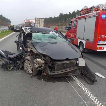 Śmiertelny wypadek na A1 na wysokości Dobryszyc
